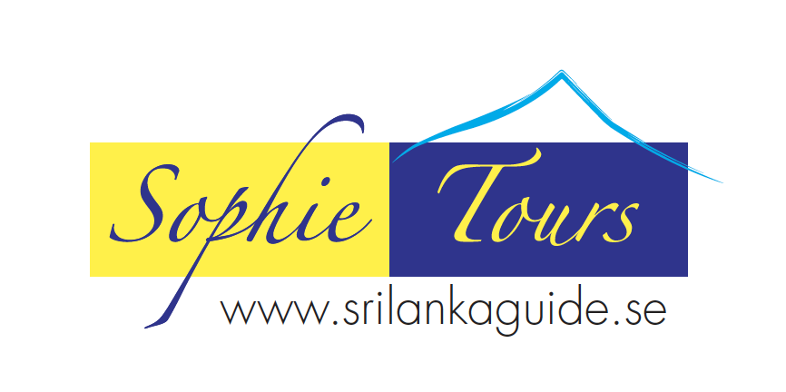 En logotyp med texten Sophie Tours. Den har vit, gul och lila bakgrund.